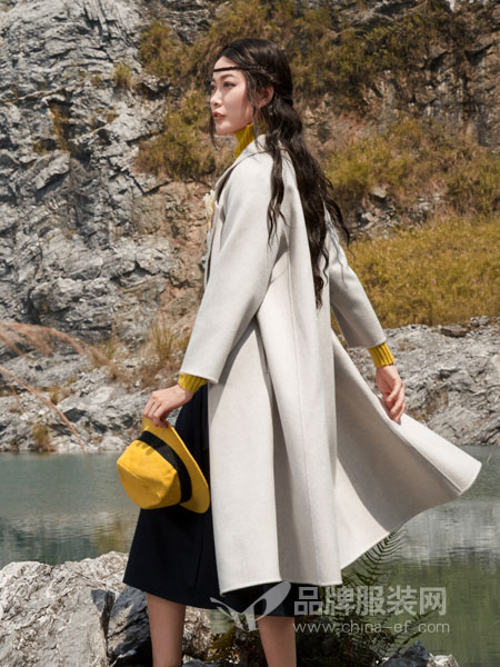 弗蔻Fu Kou女装2018秋冬显瘦双面呢零羊绒大衣毛呢外套羊毛呢子大衣