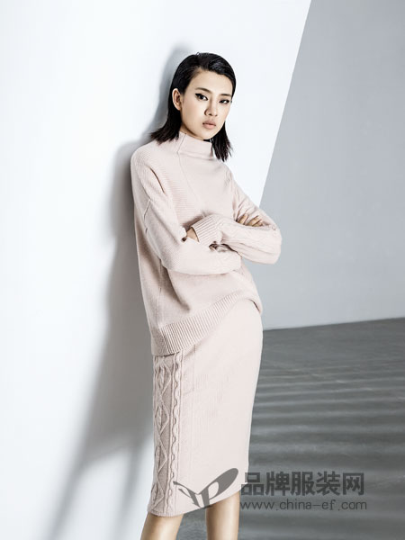 ECA女装2018秋冬新款韩版时尚宽松针织套装裙女两件套欧货潮