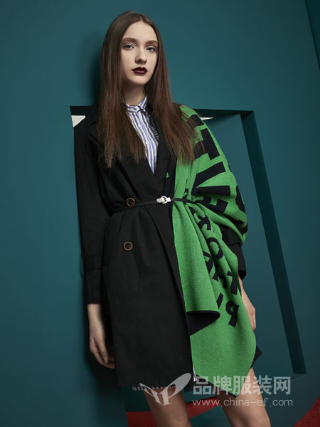 水淼SHUIMIAO女装2018秋季韩版名媛气质显瘦收腰中长款风衣长袖外套潮