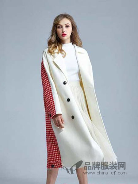 艾米女装2018秋冬韩版中长款小毛呢外套大衣