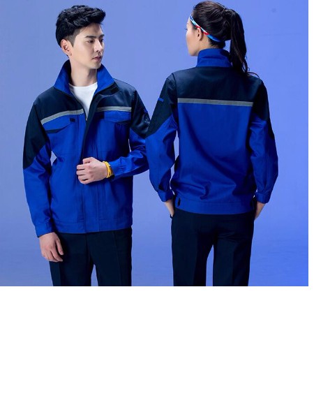 春秋长袖工作服套装定做-广州工厂车间工人上衣定做