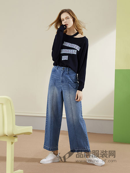 茜可可女装2018秋季韩版显瘦学生bf大码九分直筒裤