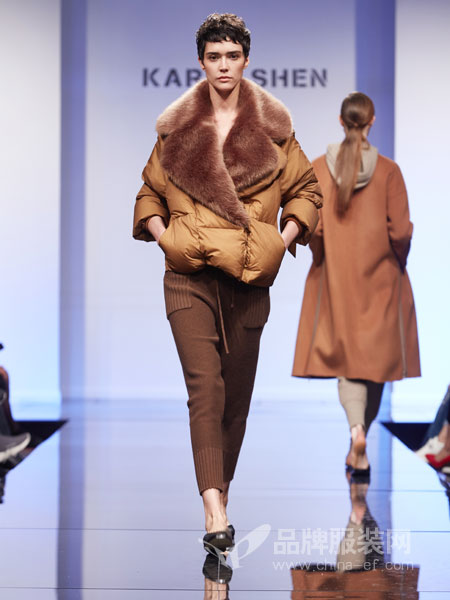 凯伦诗女装2018秋冬新款羊绒潮流宽松中长款双面呢子外套