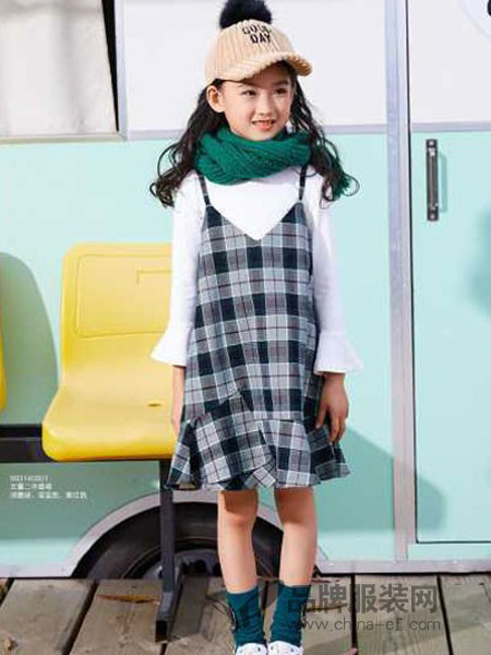 卡儿菲特品牌童装童装2018秋冬新款儿童背带裙中大女童韩版裙子打底衫两件套