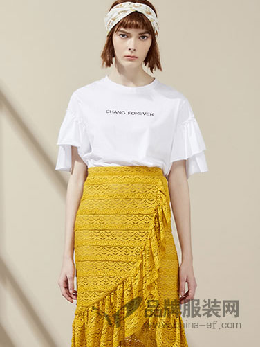 Z11女装2018纯色不规则袖T恤