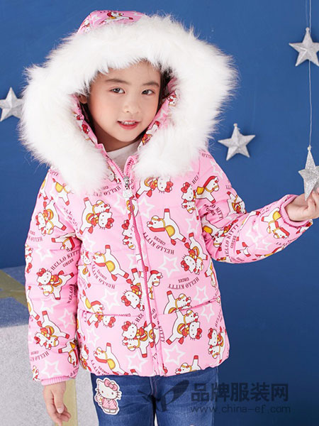 Hello Kitty 凯蒂猫童装童装2018秋冬图案加厚保暖外套