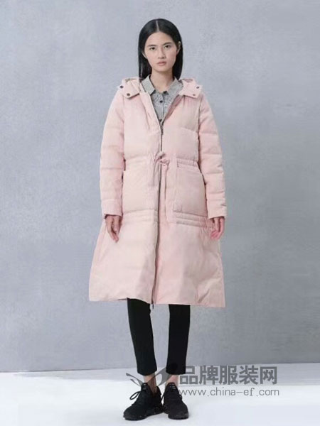 知煜女装2018冬季新款时尚潮流中长款长袖常规口袋棉衣