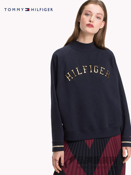 Tommy Hilfiger女装2018冬季字母刺绣长袖卫衣
