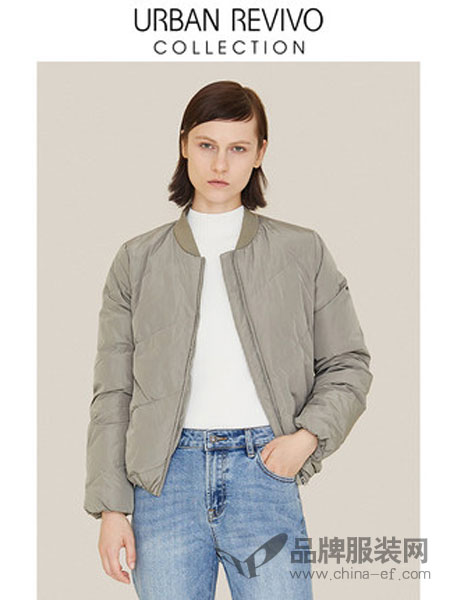 UR(URBAN REVIVO)女裝2018冬季簡約合身保暖羽絨服短款