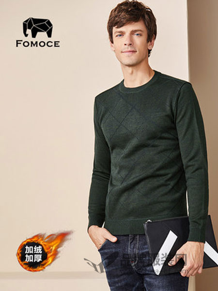 法曼斯(FOMOCE)男装2018冬季加厚套头百搭打底衫针织衫