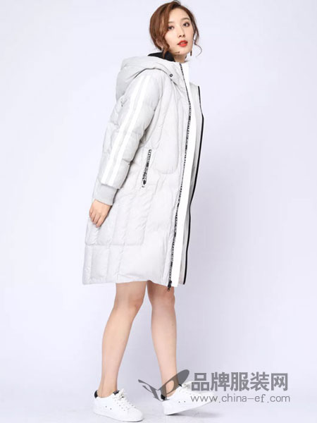 浩洋国际女装2018冬季保暖气质修身加厚过膝冬装外套