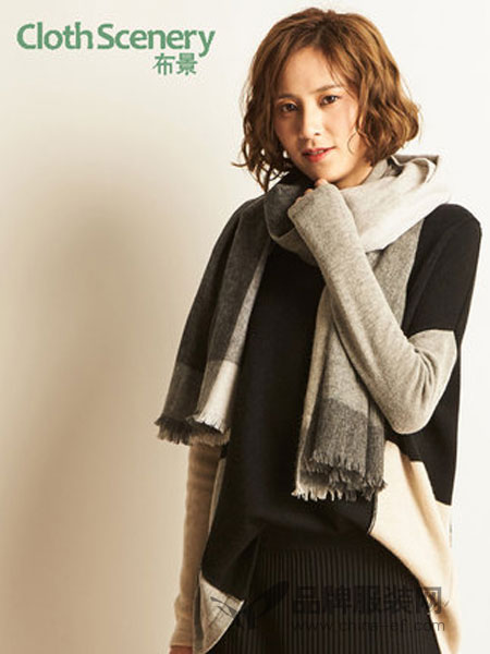 ClothScenery布景女装2018冬季高领撞色宽松羊毛衫长袖保暖加厚毛衣