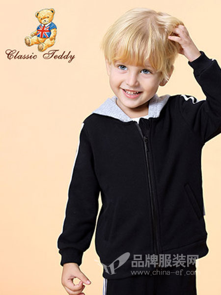 精典泰迪 ClassicTeddy童装2018秋冬洋气休闲运动带帽棉服