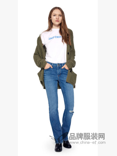 2NDDAY女装2018秋冬纯色针织开衬衫