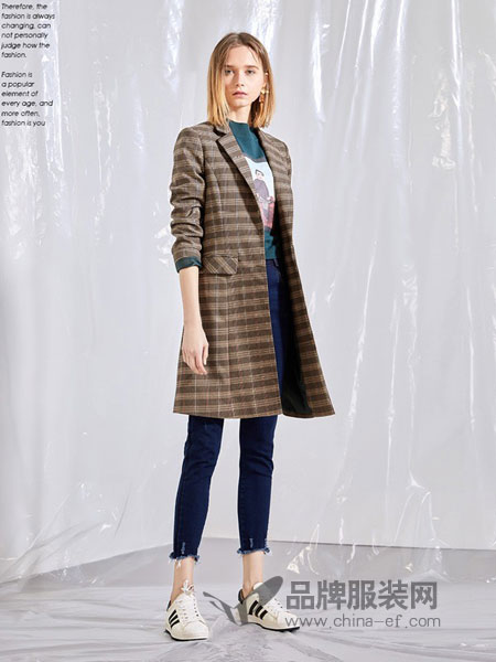朗斯莉女装2018秋冬新款韩版中长款气质显瘦休闲西服外套潮