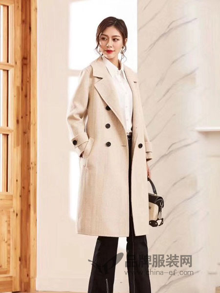 女神服饰女装2018秋冬新款韩版手工气质时尚羊毛修身长呢外套