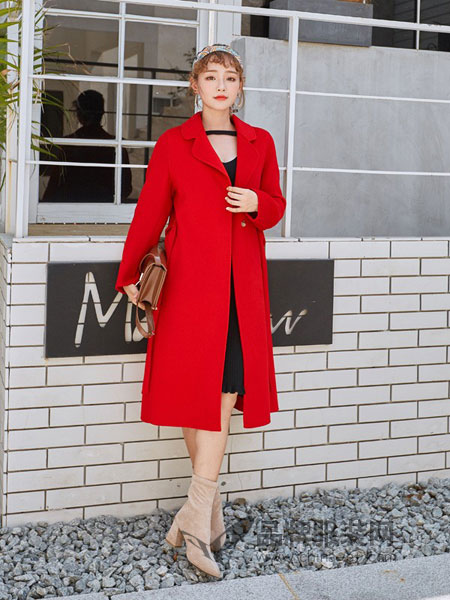 天使韩城TSHC女装2018秋冬时尚系带气质加长款外套