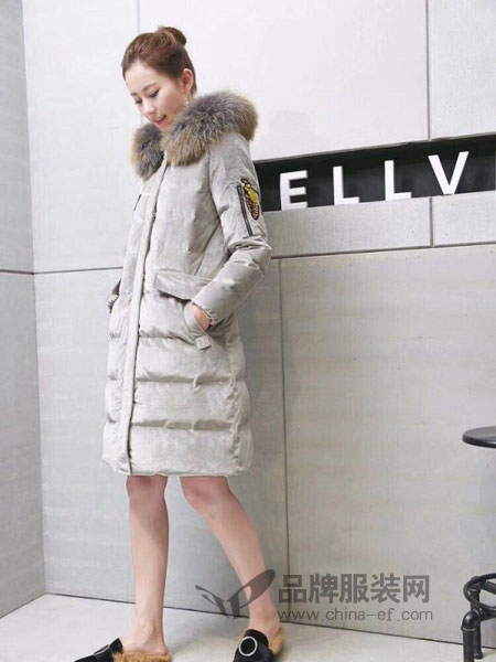 莱尔维思女装品牌2018秋冬新款韩版时尚潮白鸭绒宽松外套