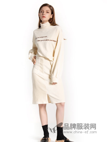 歌宝琪女装品牌2018冬季丝绒卫衣运动时尚两件套潮