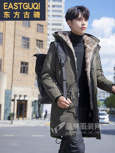 东方古骑EastGuQi男装品牌2018秋冬韩版修身青年保暖棉袄外套
