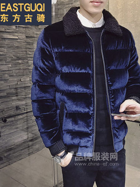 东方古骑EastGuQi男装品牌2018秋冬韩版修身翻领棉袄时尚青年保暖外套
