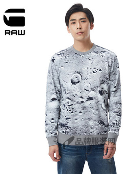 G-Star Raw休闲品牌2019春季时尚圆领套头卫衣