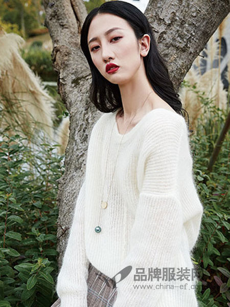 婕妮煕女装品牌2019春季宽松显瘦短款百搭针织套头