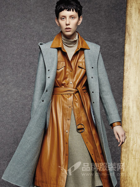 亨奴女装品牌2018冬季韩版纯色中长款外套