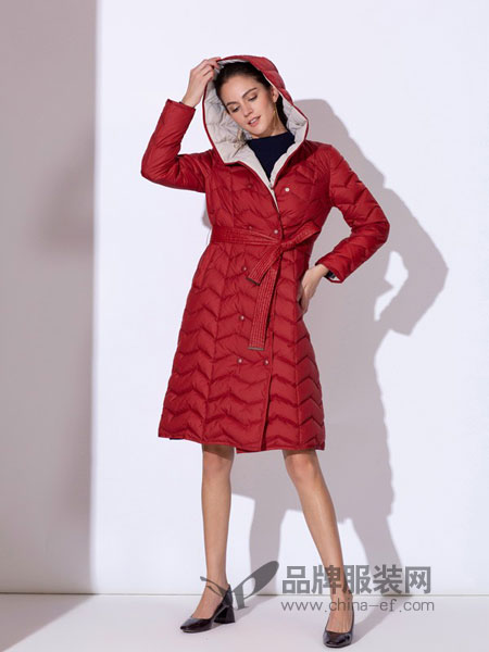迪图女装品牌2018冬季新款中长款棉服韩版宽松棉袄加厚外套毛领潮