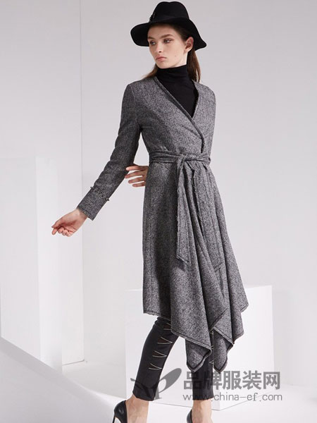 KODICE女装品牌2018秋冬两件套气质时尚中长款针织套装裙子