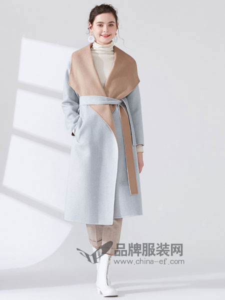 女衣号女装品牌2018冬季手工双面呢羊毛羊绒大衣外套