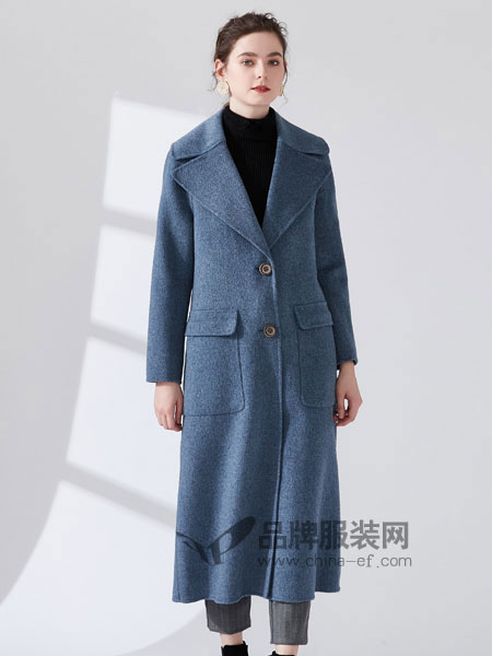 女衣号女装品牌2018冬季纯羊毛双面呢大衣外套