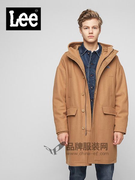 Lee休闲品牌2018秋冬主线系列棕色长袖长款夹克