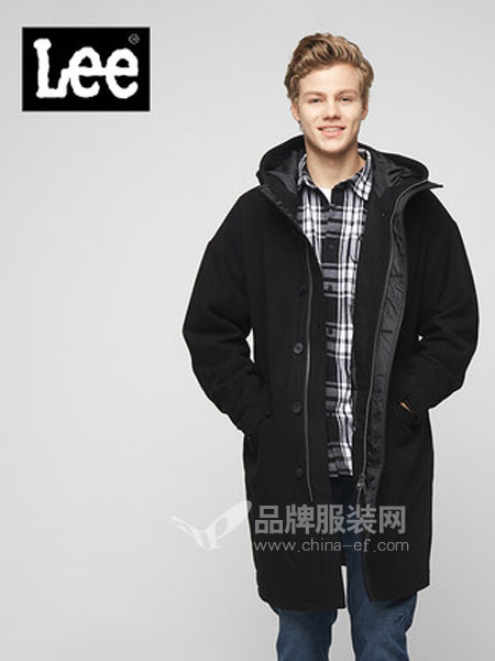 Lee休闲品牌2018秋冬主线系列黑色长袖长款夹克
