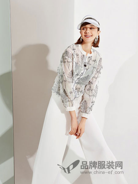 伊缔莎EDISA女装品牌2019春夏百搭短款夹克小外衣亮片棒球服