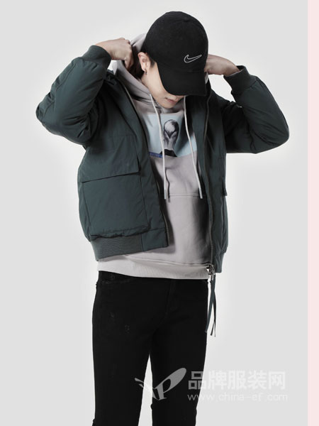 第二印象男装品牌2018秋冬保暖加厚韩版修身夹克外套潮