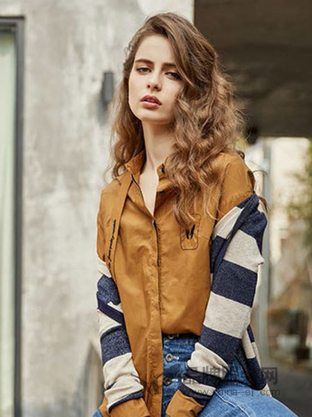 朗斯莉女装品牌2019春季文艺范长袖衬衫