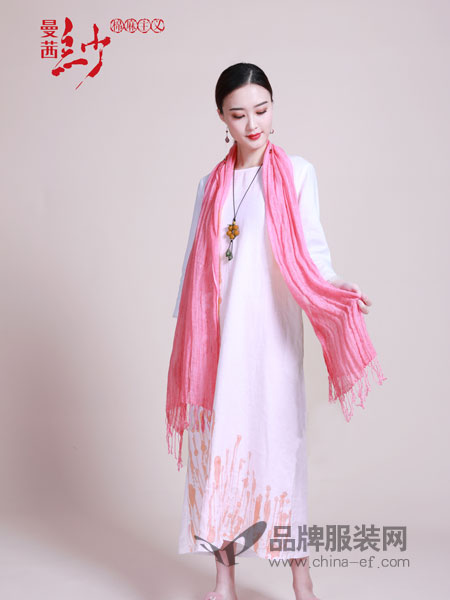 曼茜纱女装品牌2019春夏七分袖棉麻新中式女装日常显瘦原创设计
