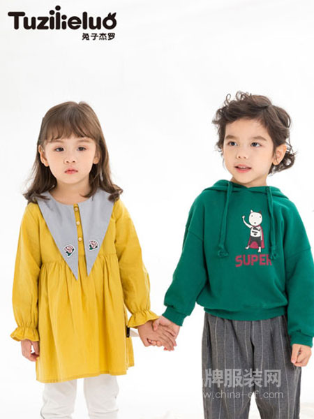 兔子杰罗童装品牌2019春季新款儿童夹克风衣中长款时尚休闲