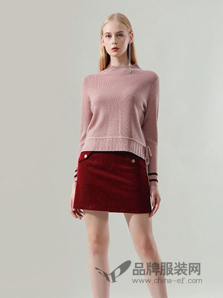 丹比奴女装品牌2019春季休闲毛衣短款套头针织打底衫