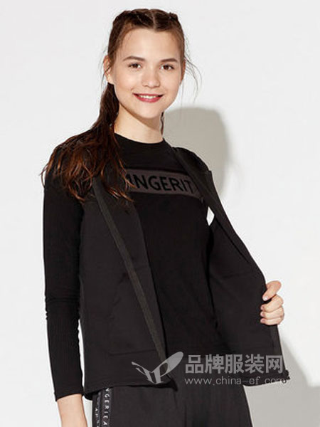 兰卓丽内衣品牌2019春季修身长袖运动上衣时尚运动T恤