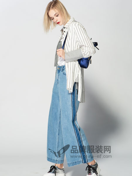 JA&EXUN女装品牌2019春季条纹长袖薄款衬衫