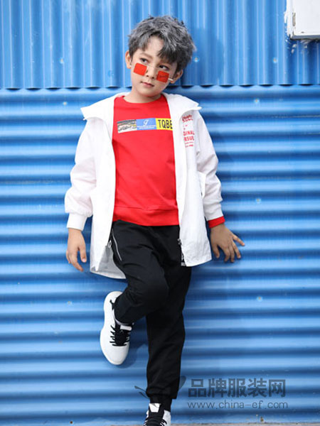 淘气贝贝童装品牌2019春季新款韩版儿童长袖外套中大童两件套套装