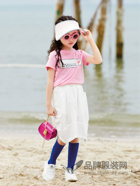玛玛米雅童装品牌2019春夏新品三色日系甜美英文印花T恤