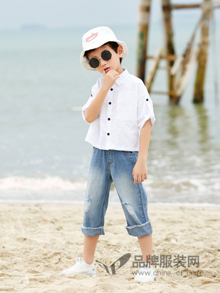 玛玛米雅童装品牌2019春夏短袖衬衫儿童男童中袖上衣