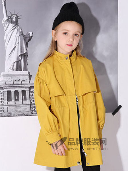 米奇丁当童装品牌2019春季洋气街头中大童韩版中长款外套