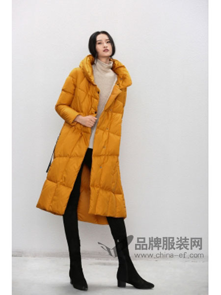 布伊軌道女裝品牌2018秋冬時(shí)尚長(zhǎng)款羽絨服個(gè)性設(shè)計(jì)