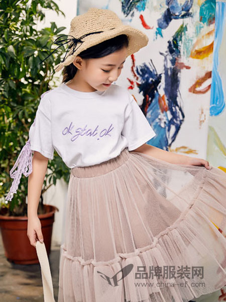 欧卡星童装品牌2019春季纯色短袖T恤纯棉短袖上衣