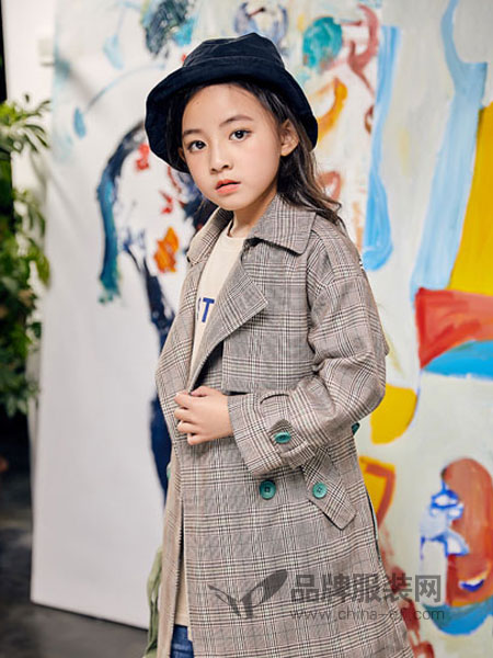 欧卡星童装品牌2019春季新款中长款韩版洋气中大童小孩格子西装