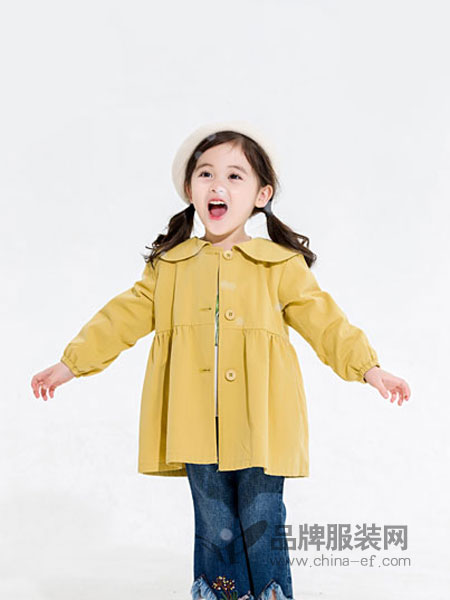 安米莉童装品牌2019春季新款洋气裙子卡通时尚长袖韩版